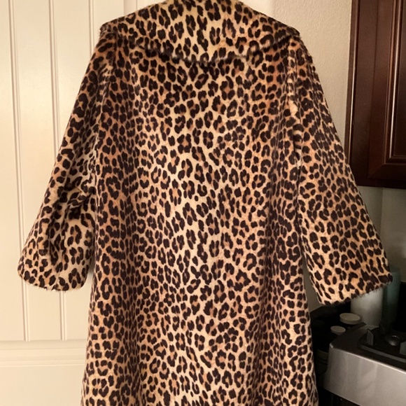 SOMALI SPORTOWNE FAUX FUR VINTAGE LEOPARD COAT - Picture 11 of 13